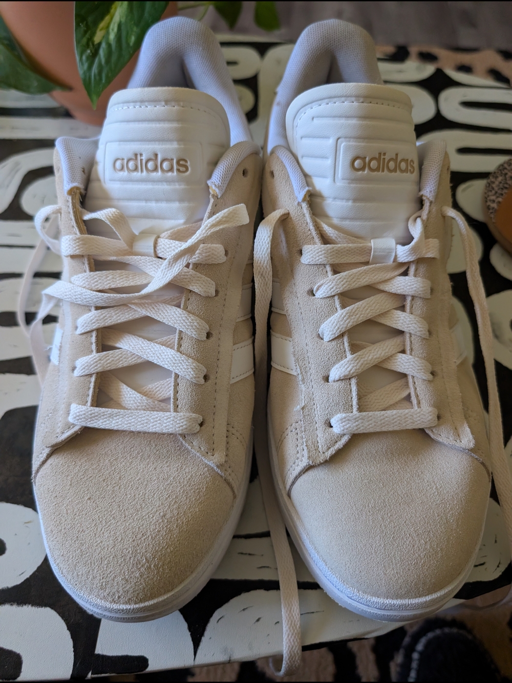 adidas Suede Casual Sneakers in Light Beige and White